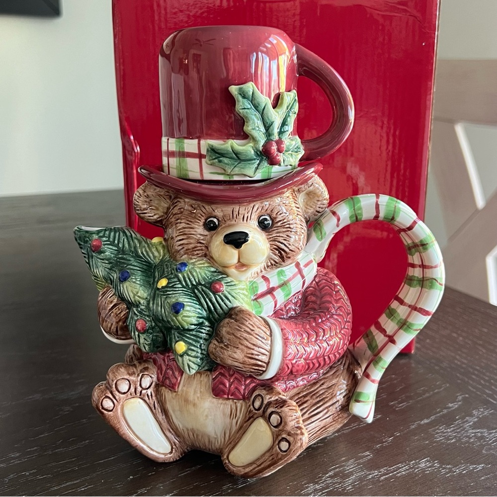 Fitz & Floyd Snack Therapy Bear Cocoa Set/Tea For One